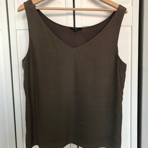 Lafayette 148 New York Beige/Blush 100% Silk Double Georgette Bias Tank Top-10
